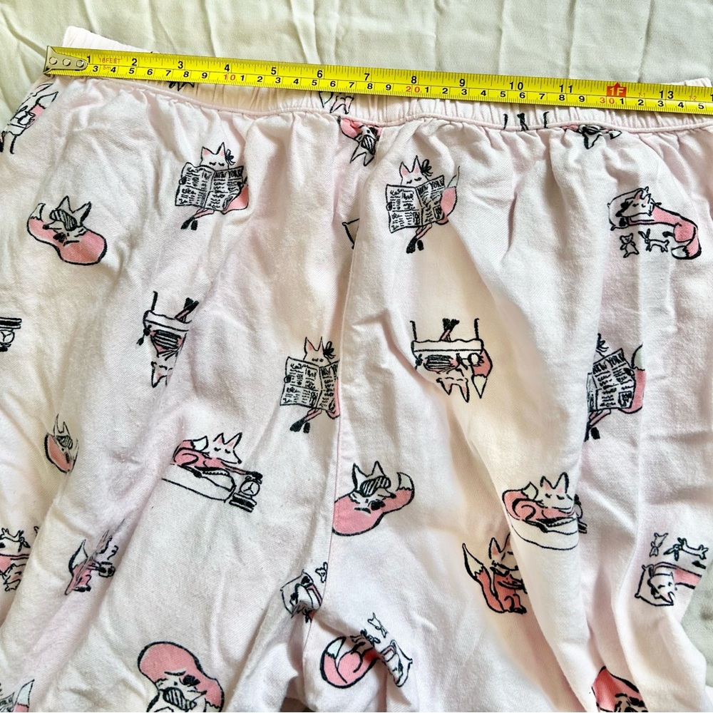 Kate Spade Foxy Lady Pink and Black Print Pajama Set Size Medium - Picture 9 of 11